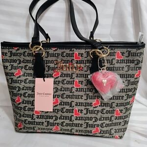 Juicy Couture Black and Red Women's Tote Bag